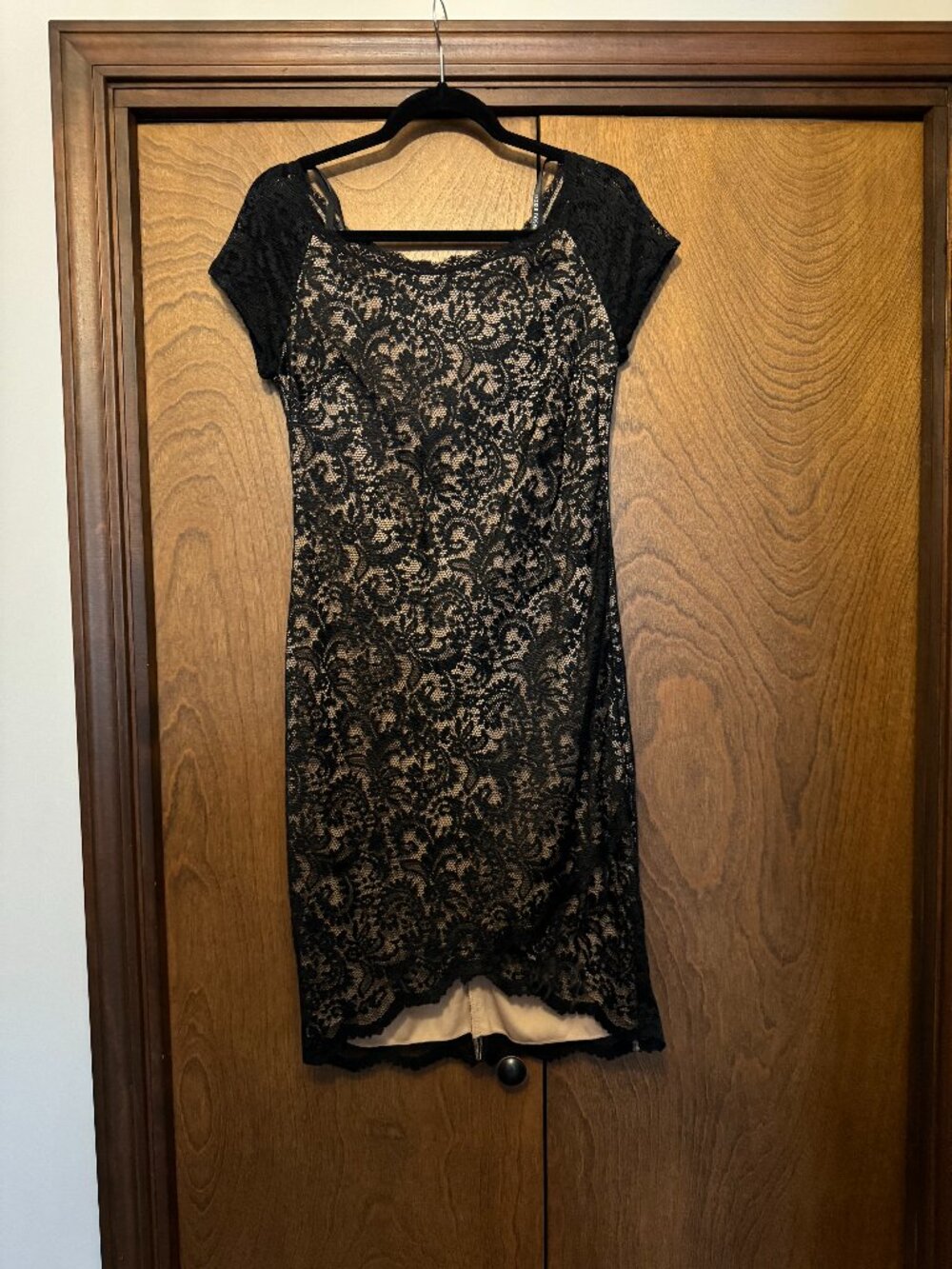 Bisou Bisou Michele Bohbot Black Lace Midi Dress 12 Excellent Used Condition